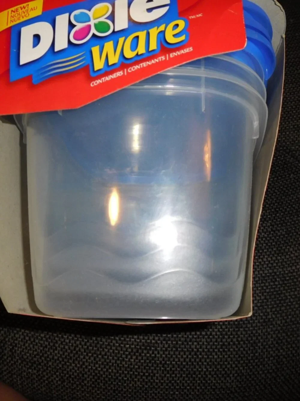 Dixie Ware 3 Count Pack Plastic Food Containers Microwave Vent 64 oz Square NEW